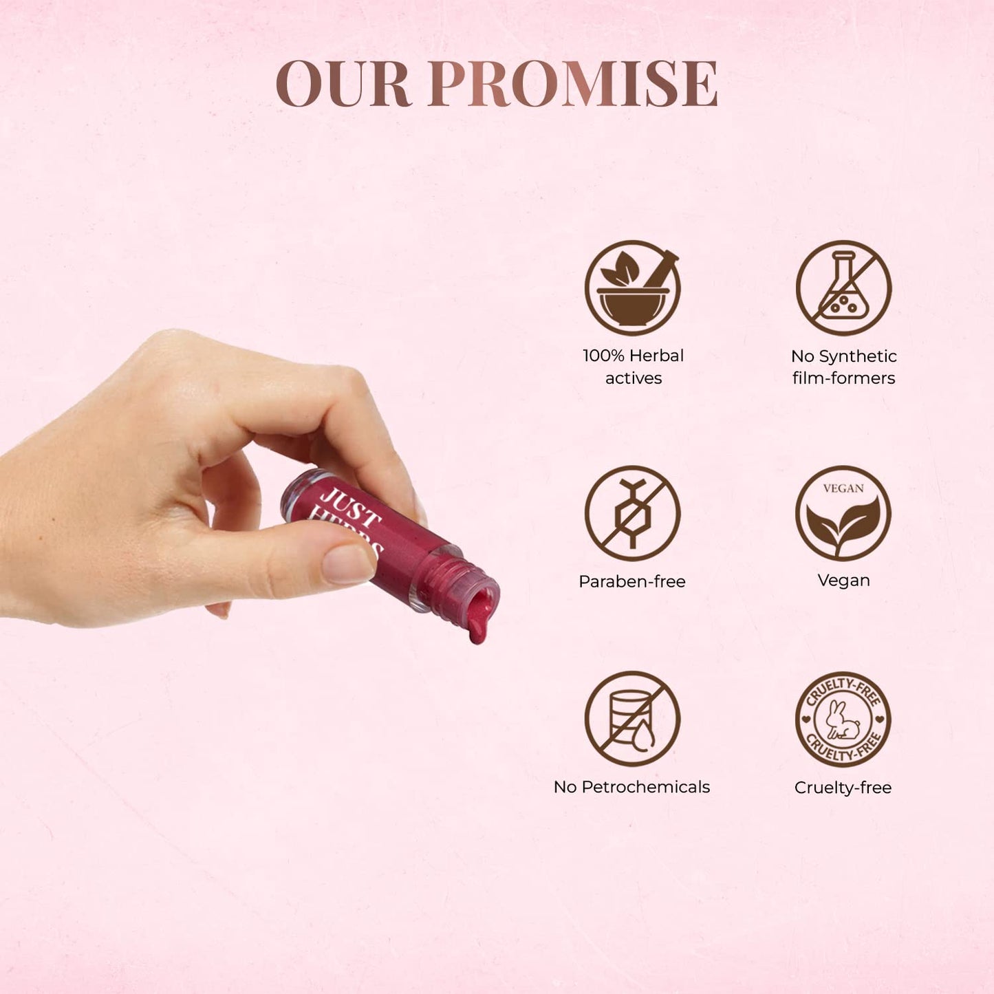 Just Herbs 4 IN 1 Lip Gloss for Women, Serum Infused Non-Sticky Glossy and Hydrating Lip Gloss 4g (Soft Lush)
