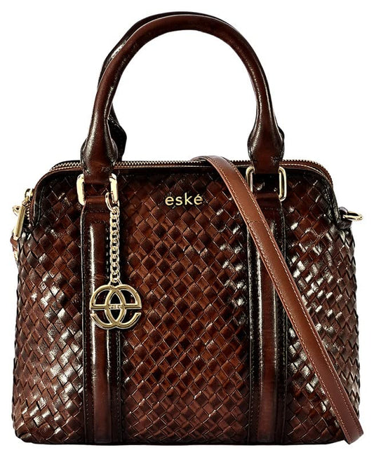 eske Women's Western (Dark Tan Hand-Stitched Braided)