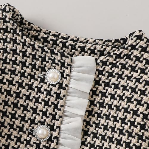 Hopscotch Girls Full Sleeves Black Textured Ruffled Jacket For Ages(5-6 Years)