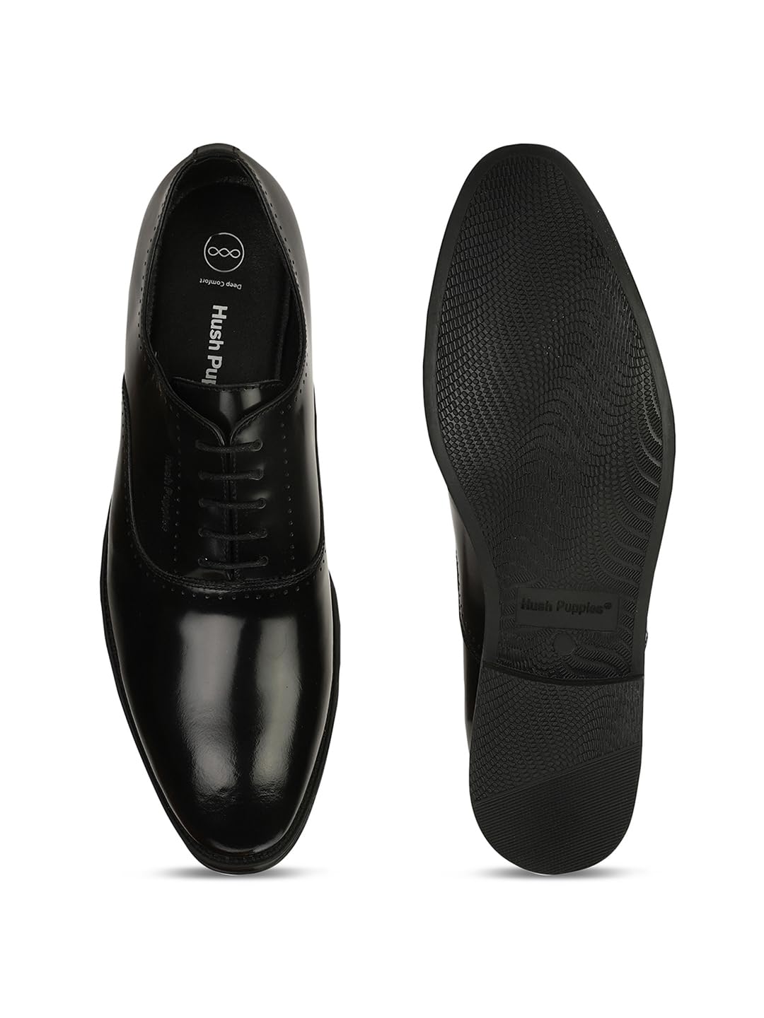 Hush Puppies Mens Edward Oxford E 23 Black Formal Shoes - 8 UK (8386000)