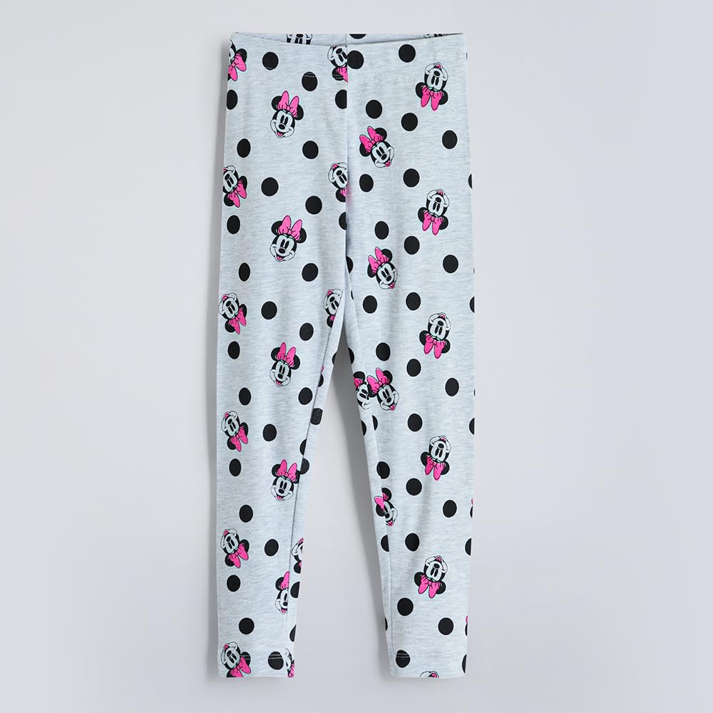 Hopscotch Girls Pink 2-Pack Mickey Mouse Skinny Fit Leggings (for Age - 7-8 Years)