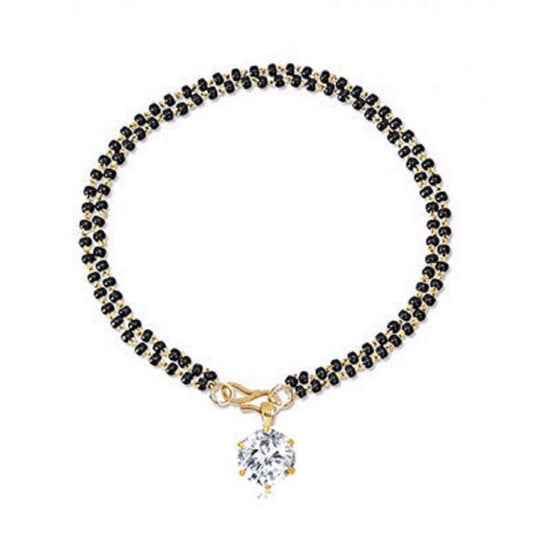 A-One Collection Black Gold Plated Round Hand Bracelet Bangle Style Mangalsutra for Women