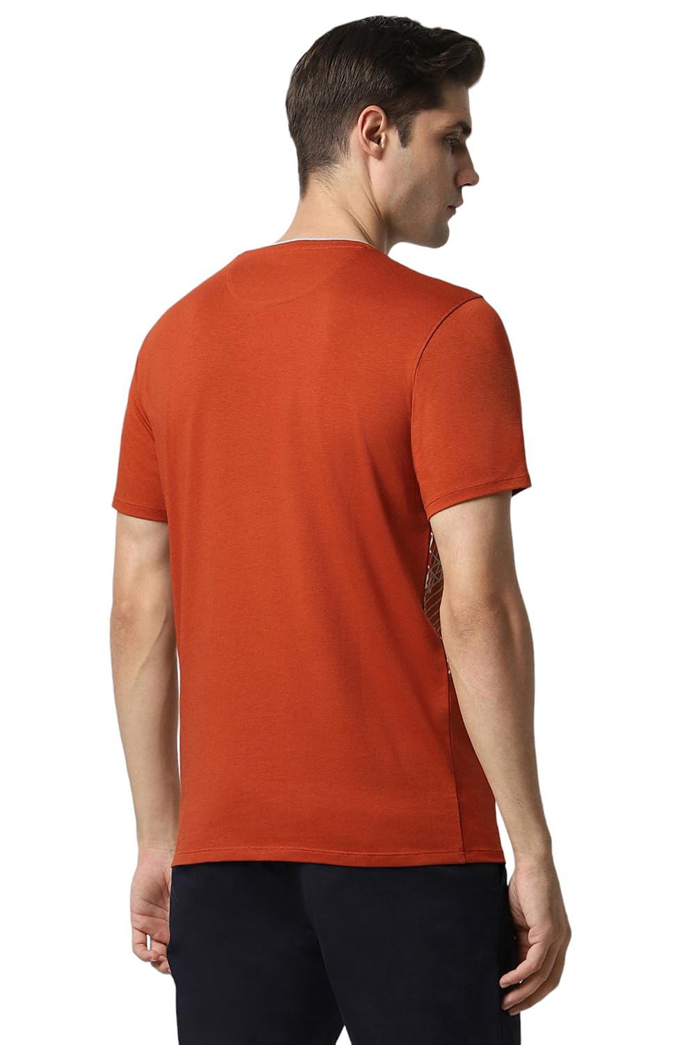 Van Heusen Men's Slim Fit T-Shirt (VDKCESLFH37584_Red