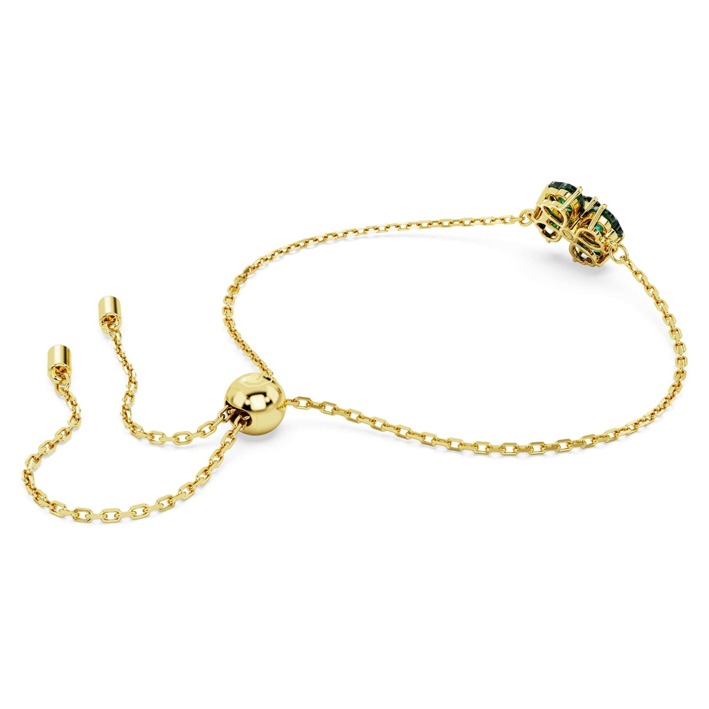 Swarovski Idyllia bracelet, Mixed cuts, Clover, Green, Gold-tone plated