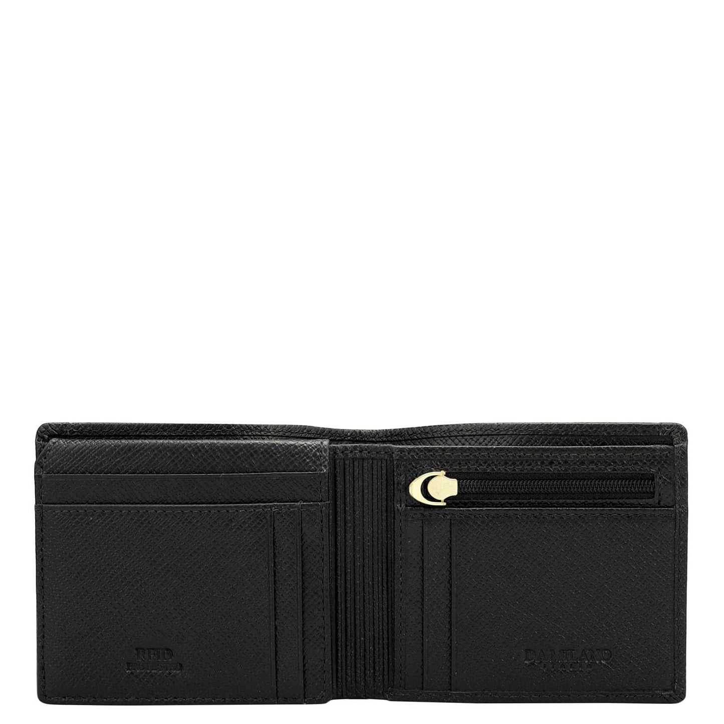 Da Milano Genuine Leather Black Bifold Mens Wallet (0659OL)