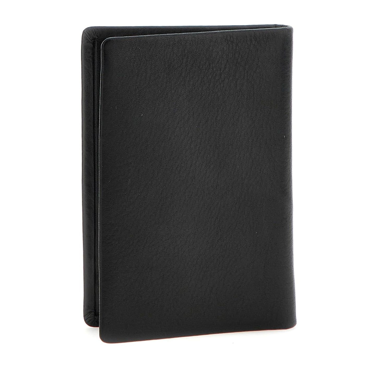 GUESS Black Solid Leather Bi-Fold Card Holder