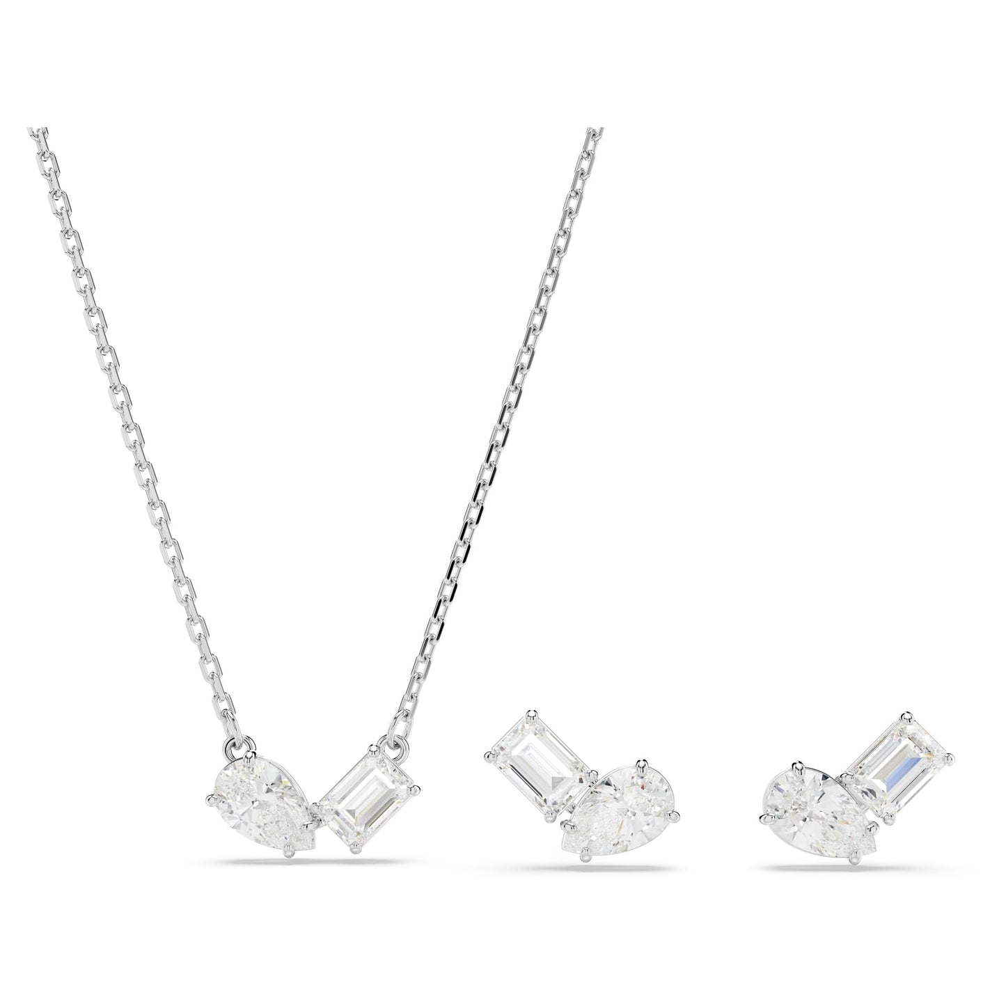 Mesmera Mixed Cuts Rhodium Plated Set 5665829