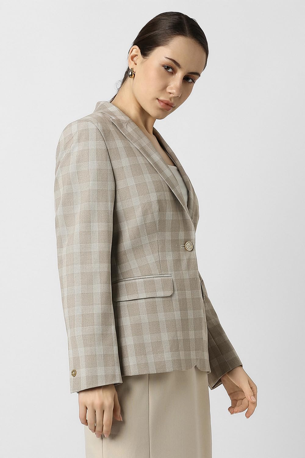 Van Heusen Women's Blazer (VWBZFRGFX92911_Beige