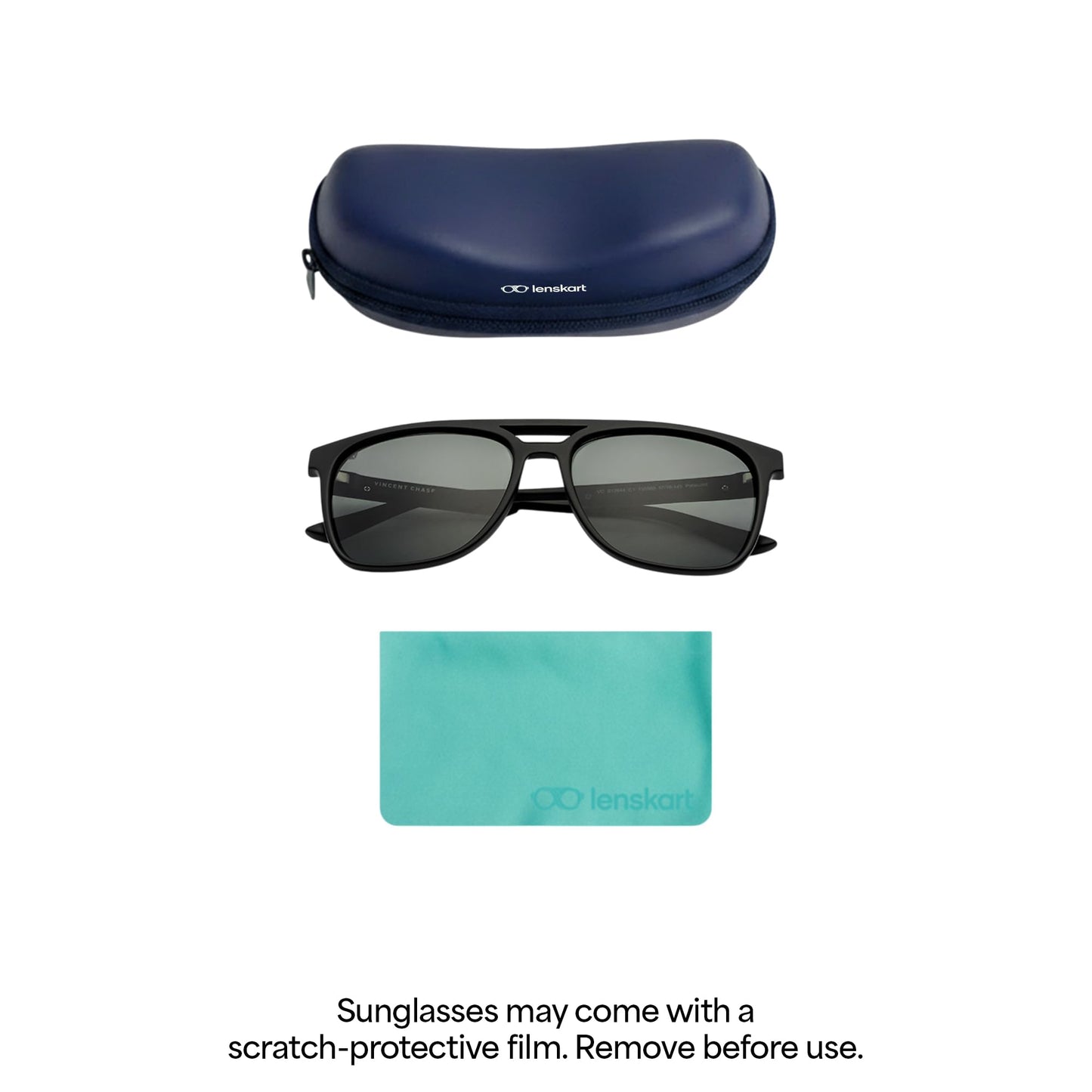 Vincent Chase By Lenskart | Full Rim Square| Polarized Stylish Sunglasses | 100% UV Protected | For Men & Women