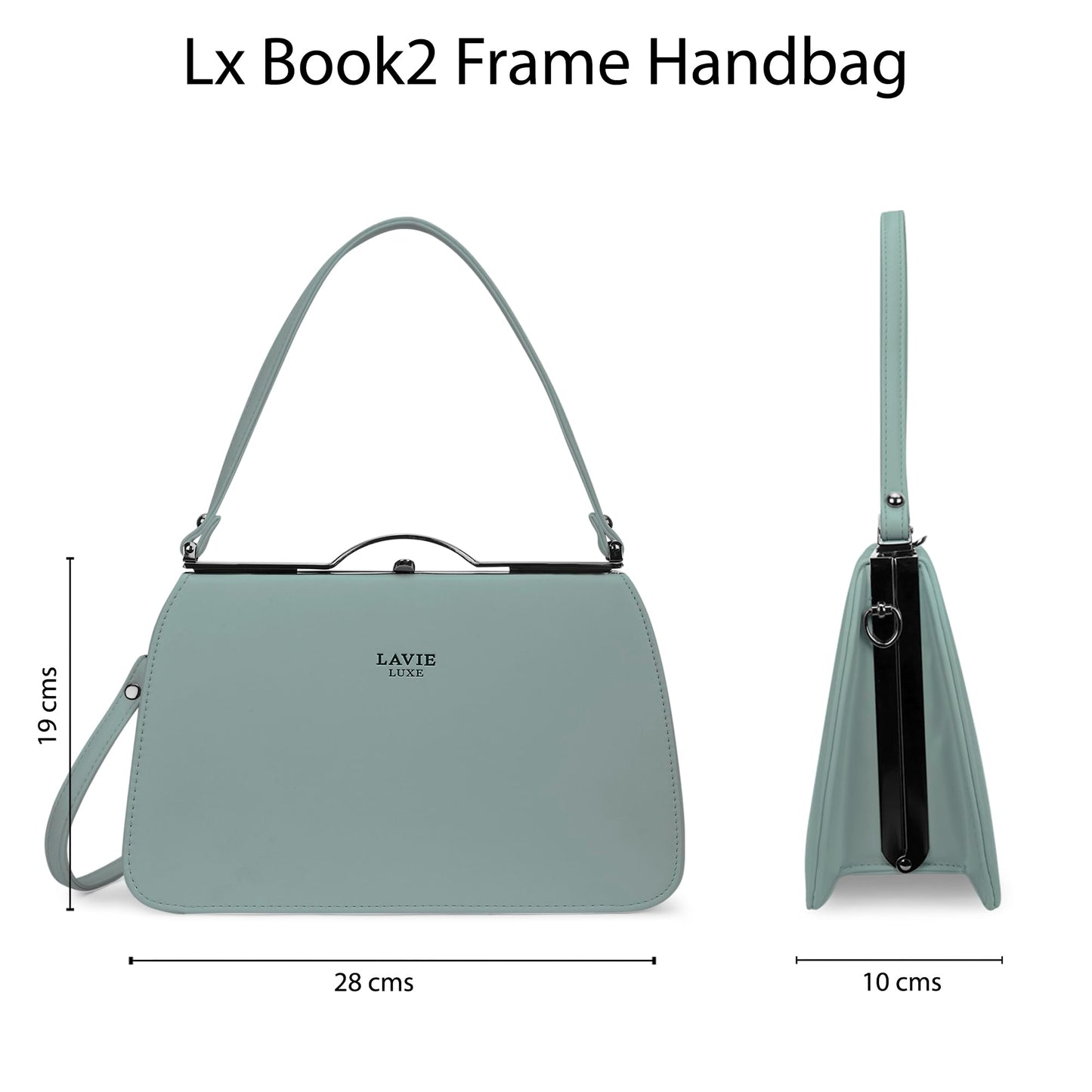 Lavie Luxe Women's Book2 Frame Satchel Bag | Satchel Handbag for Work | Ladies purse | Stylish Shoulder Bag | Gift for Women