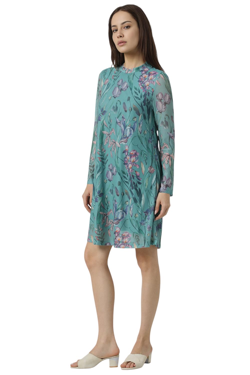 Van Heusen Women's Polyester Modern Above The Knee Dress (VWDRERGFM26690_Green