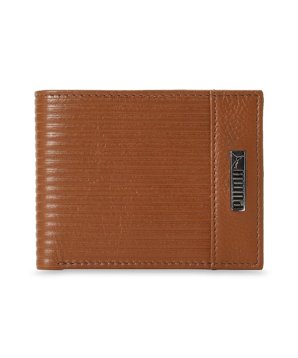 Puma Unisex-Adult Leather Embossed Wallet, Tan (9105602)