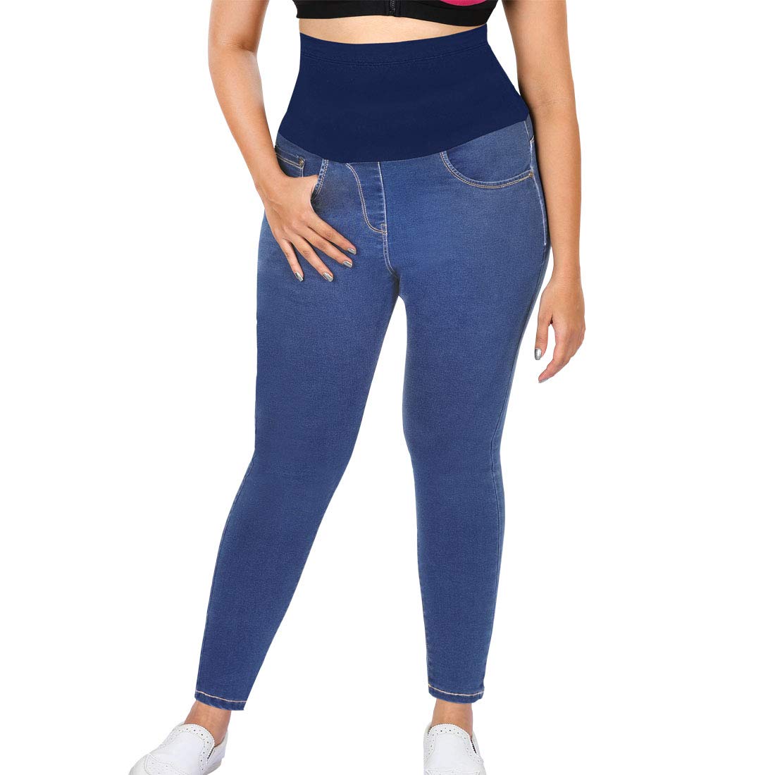 dermawear Women Stretchable High Rise Regular Fit Shapewear Denim Jeans (SD-1202-Cobalt Blue_40)