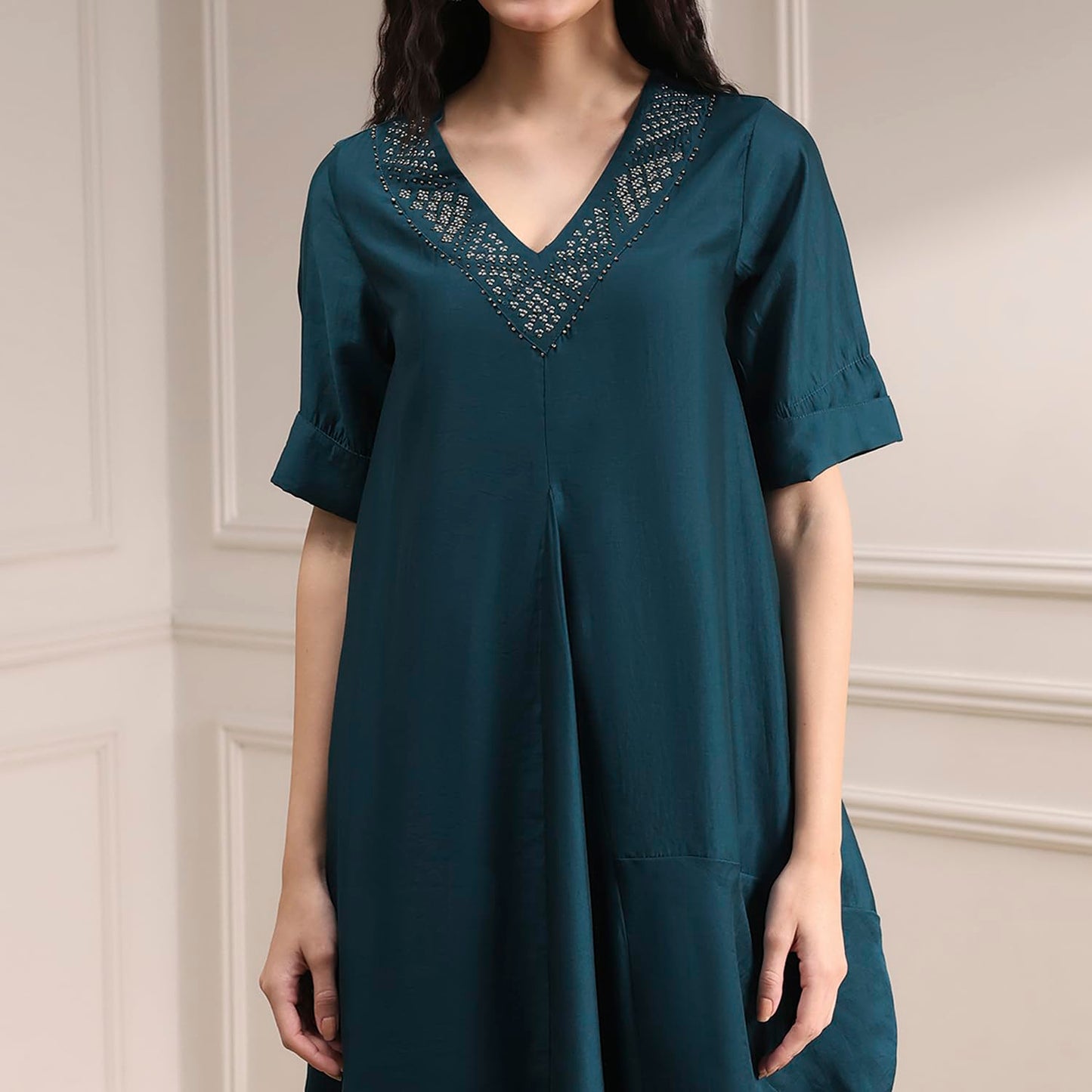 BIBA Women's Rayon Blend Dyed Kurta Set