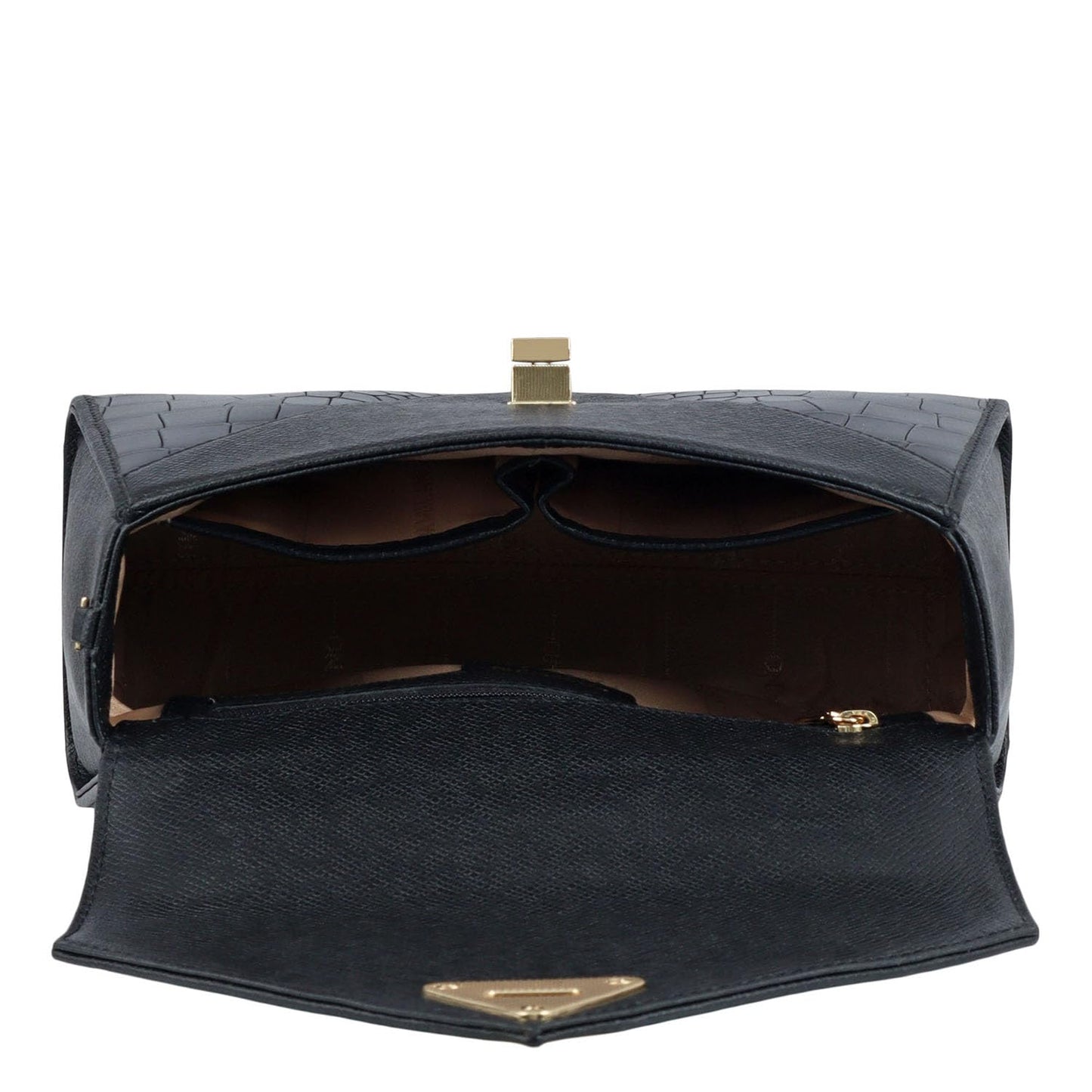 Da Milano Leather Shoulder Bag for Women - Black