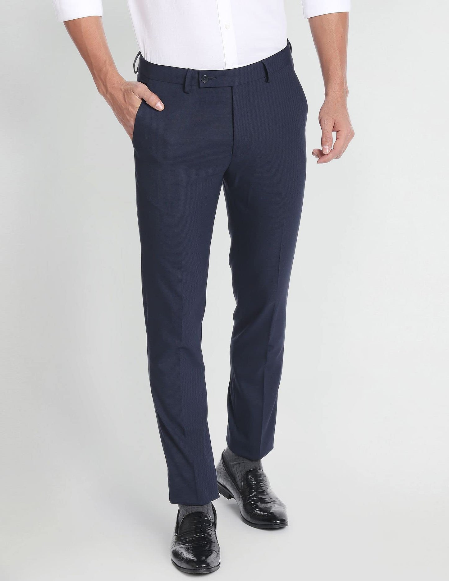 Arrow Men's Slim Pants (ARAFTR2067_Navy