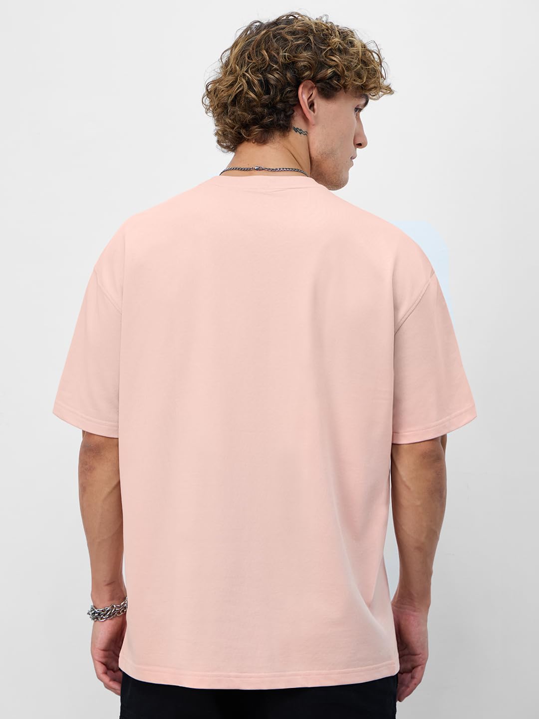 The Souled Store|Mens & Boys Official Round Neck|Peanuts Chillin Pink Color Printed|Half Sleeve Oversized|100% Cotton T-Shirts