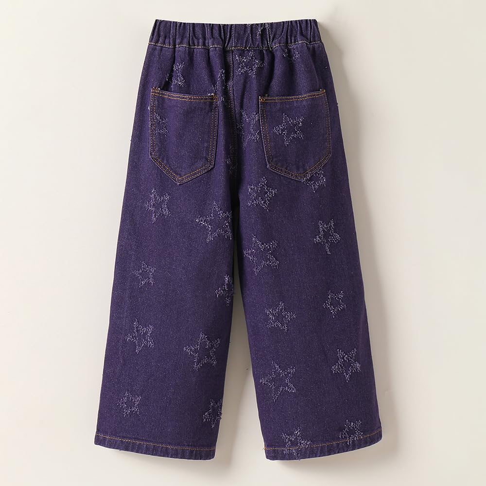 Hopscotch Girls Blue Starry Wide-Leg Jeans for Ages (3-4 Years)
