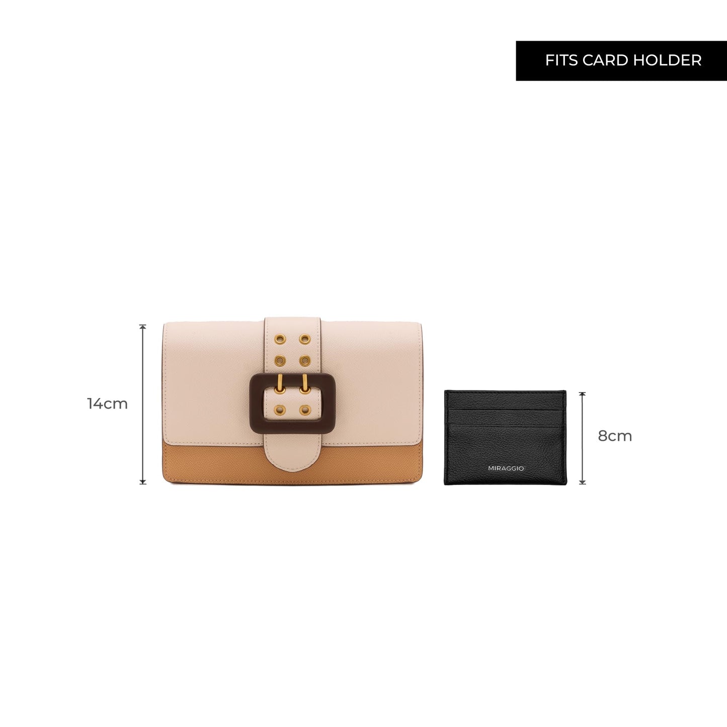 Miraggio Adrianne Sling Bag For Women With Adjustable & Detachable Broad Strap | Sling Bags For Women Stylish | Structured Crossbody Bag (Beige)