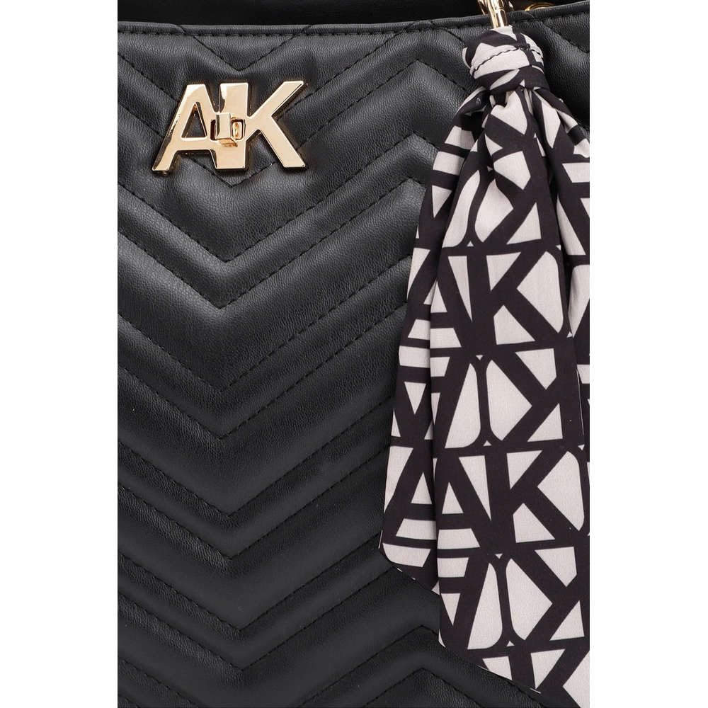 Anne Klein Faux Leather Zipper Closure Women's Tote Bag (Black, XL)