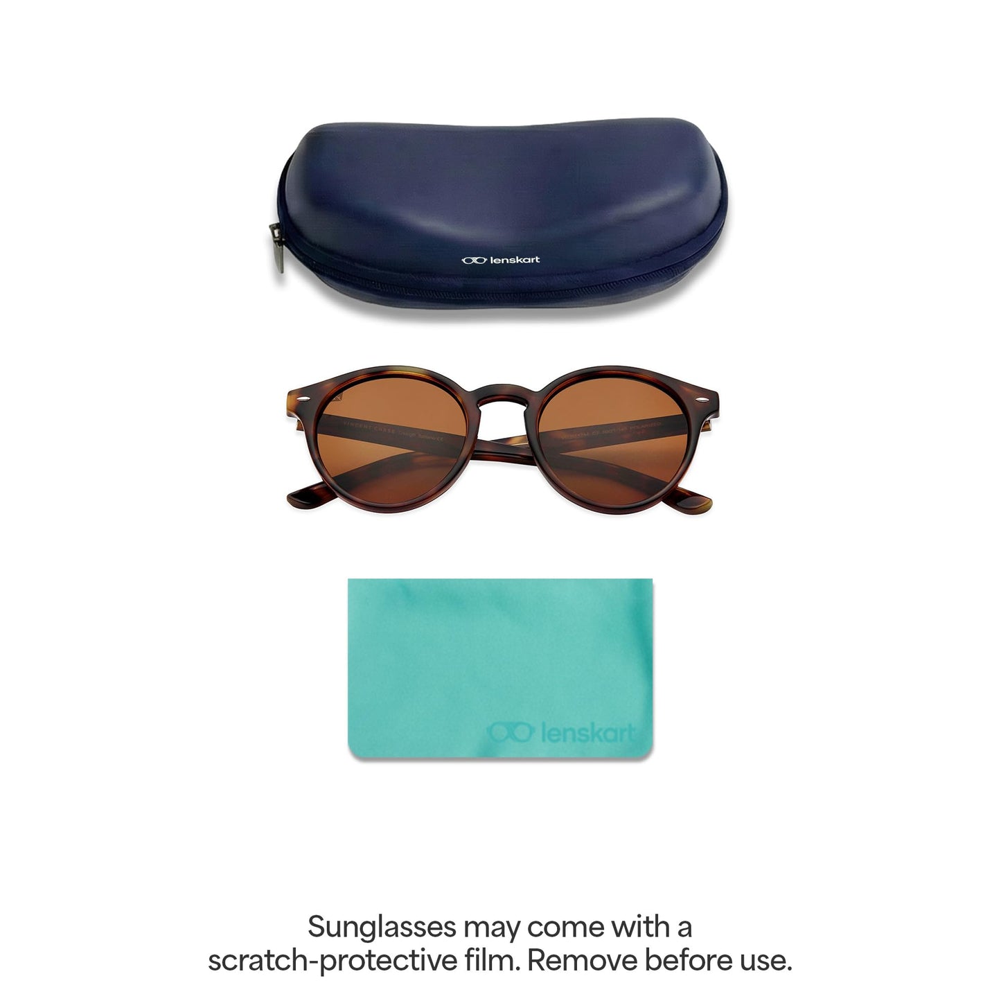 VINCENT CHASE EYEWEAR Adult's Round Sunglasses Tortoise Frame, Brown Lens (Large)