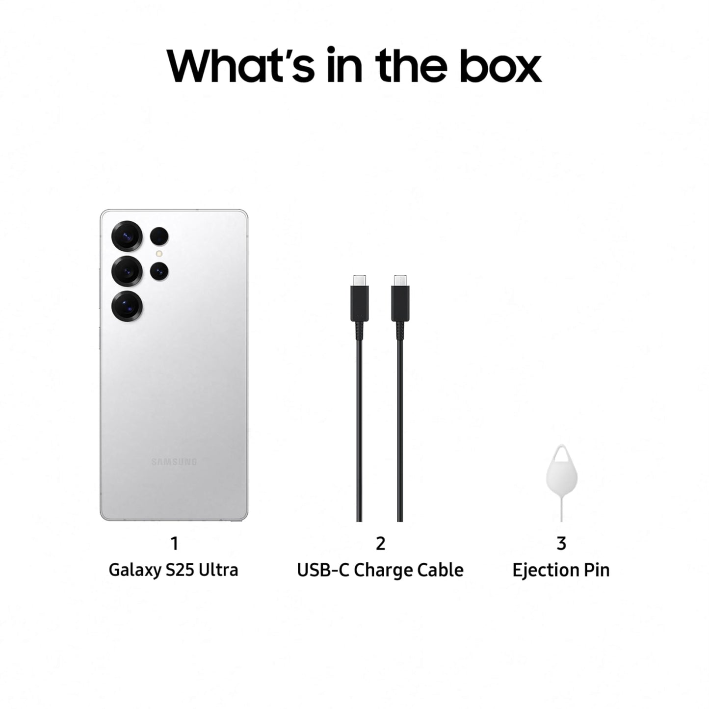 Samsung Galaxy S25 Ultra 5G AI Smartphone (Titanium Whitesilver, 12GB RAM, 256GB Storage), 200MP Camera, S Pen Included, Long Battery Life