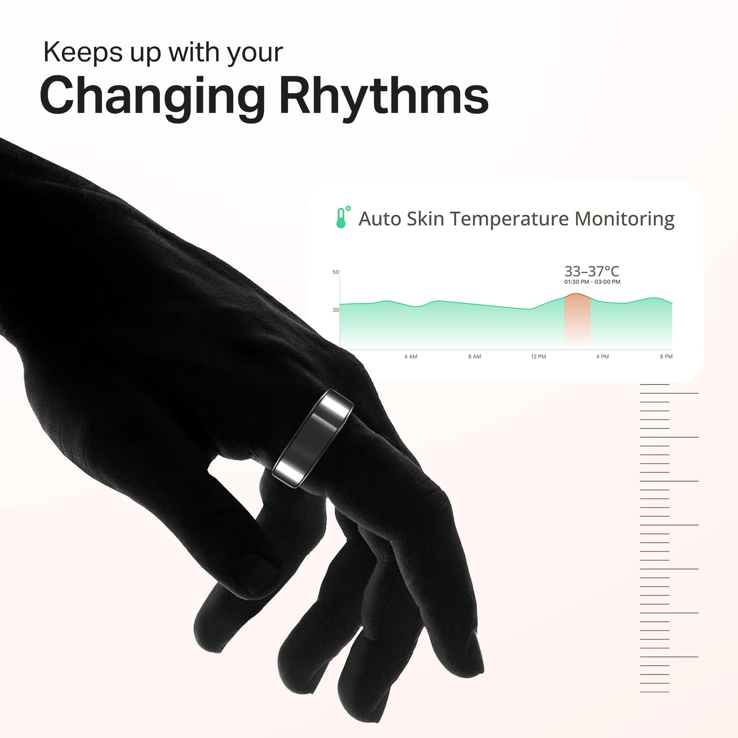 boAt New Launch SmartRing Active Plus, Auto Heart Rate, Sleep, SpO2, Stress & Skin Temperature Monitor, Stainless-Steel Build, Lightweight, 30-Days Battery, Magnetic Charging Case(9, Radiant Silver)