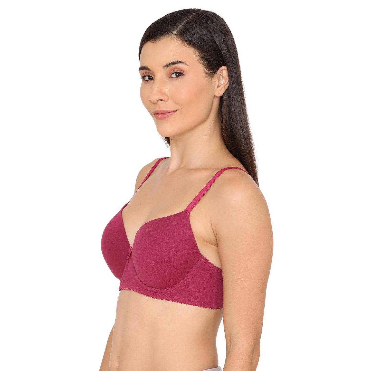 Zivame Women's Cotton T-Shirt Underwired Bra (ZI1135-Raspberrry Radiance_Pink_34D)
