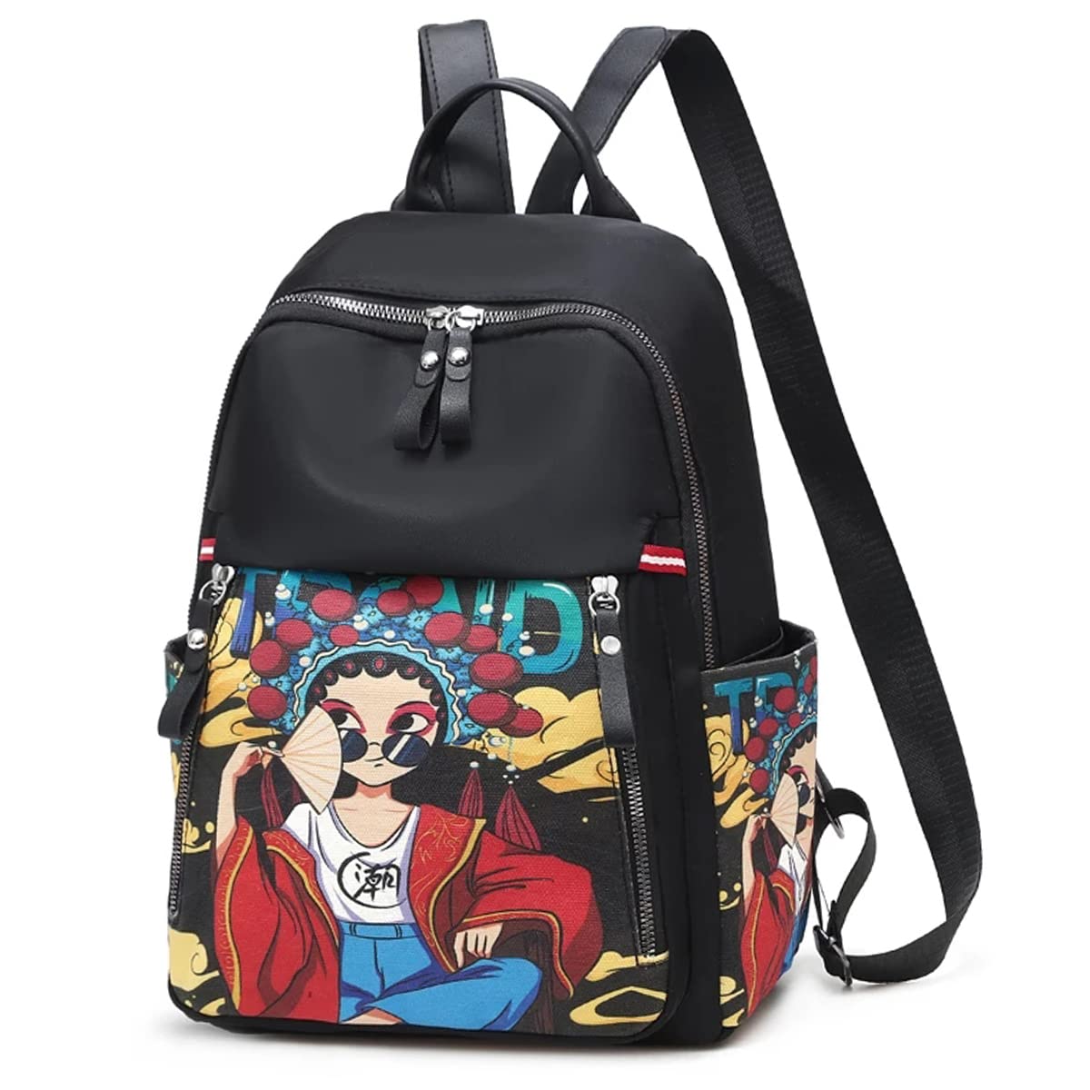 TYPIFY® Women's Backpack for Women Girls College Printed Anime Cartoon School Casual Bag
