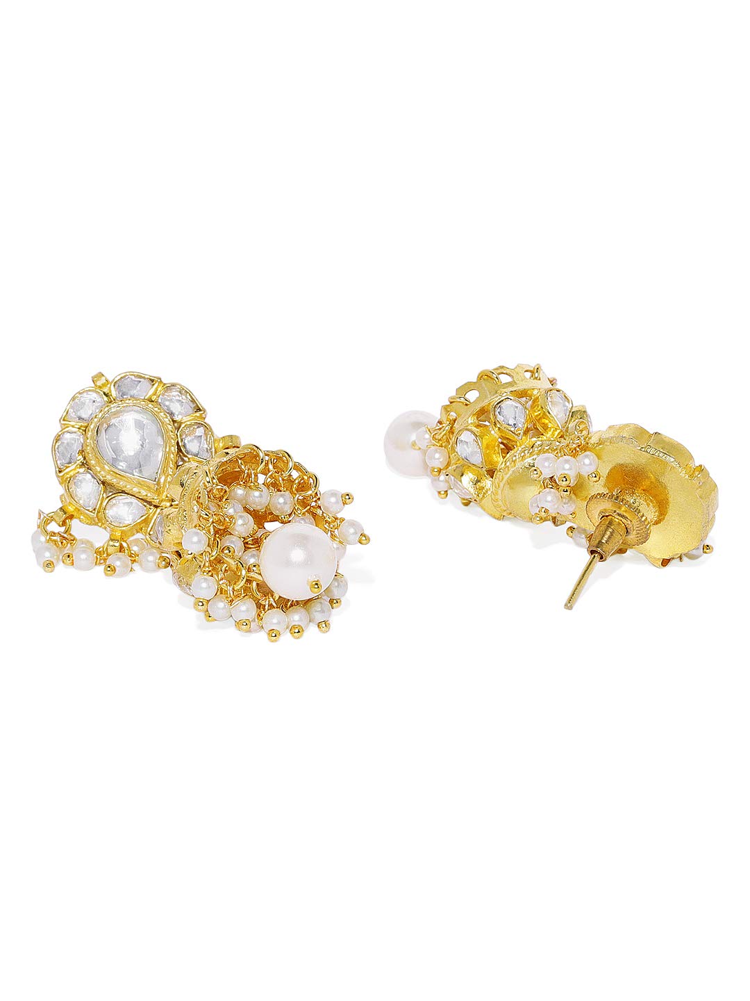 ACCESSHER Traditional Gold Plated Premium Pachi Kundan and Pearls Embedded Statement Bridal Jewellery Set for Women and Girls Pack of 1