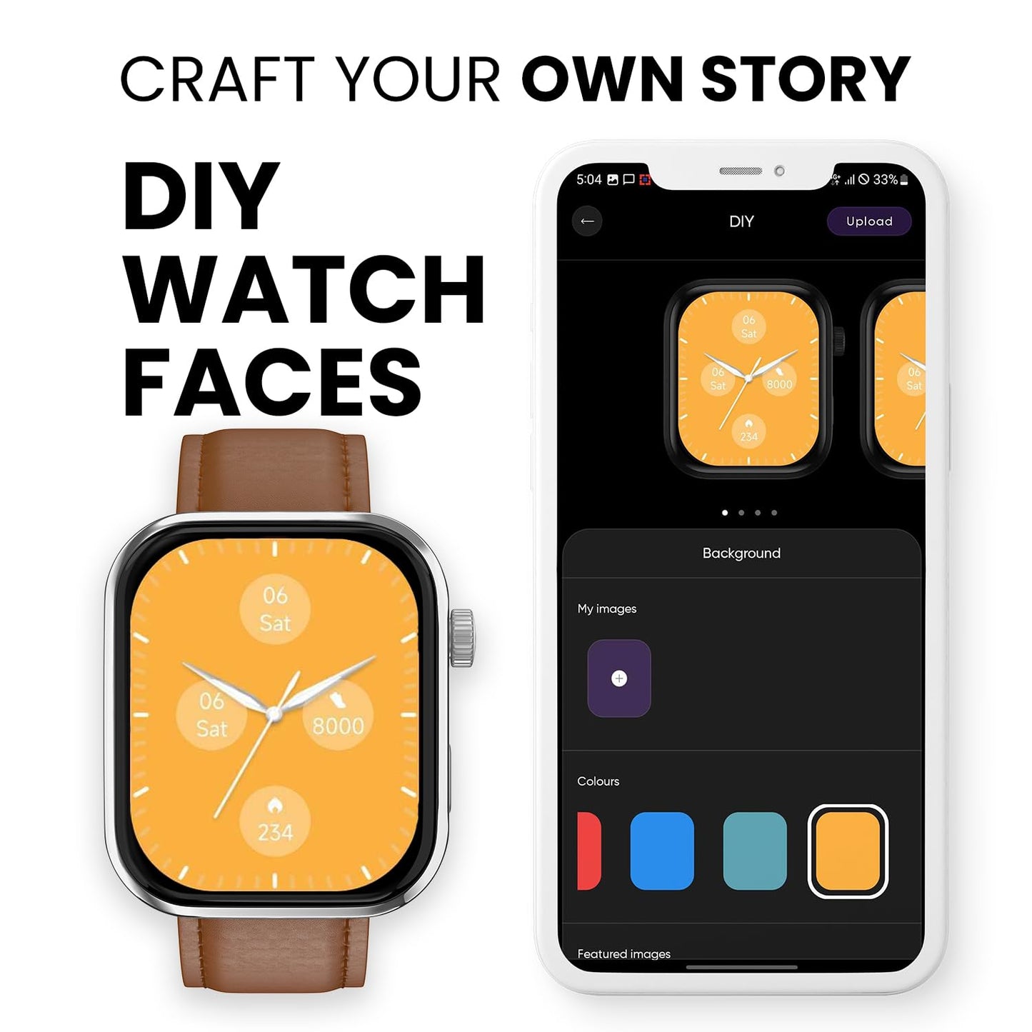 Noise Biggest Launch Pro 5 Smart Watch with 1.85" AMOLED Display, BT calling, New DIY Watch faces, Ultra personalization with smart dock, Productivity suite, 100 sports modes and more -(Sunset Orange)