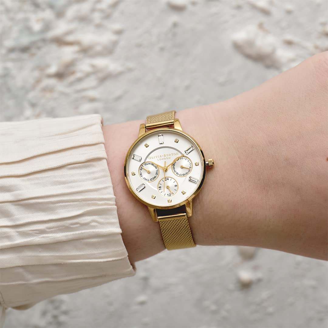 Olivia Burton Multi Function Analog Silver Dial Women's Watch-OB16CG100