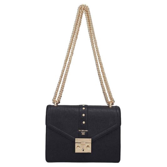 Da Milano Leather Shoulder Bag for Women - Black (LB-00349C-OL)