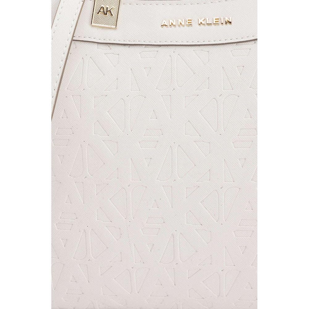 Anne Klein Faux Leather Zipper Closure Women's Satchel Bag (Grey, XL)