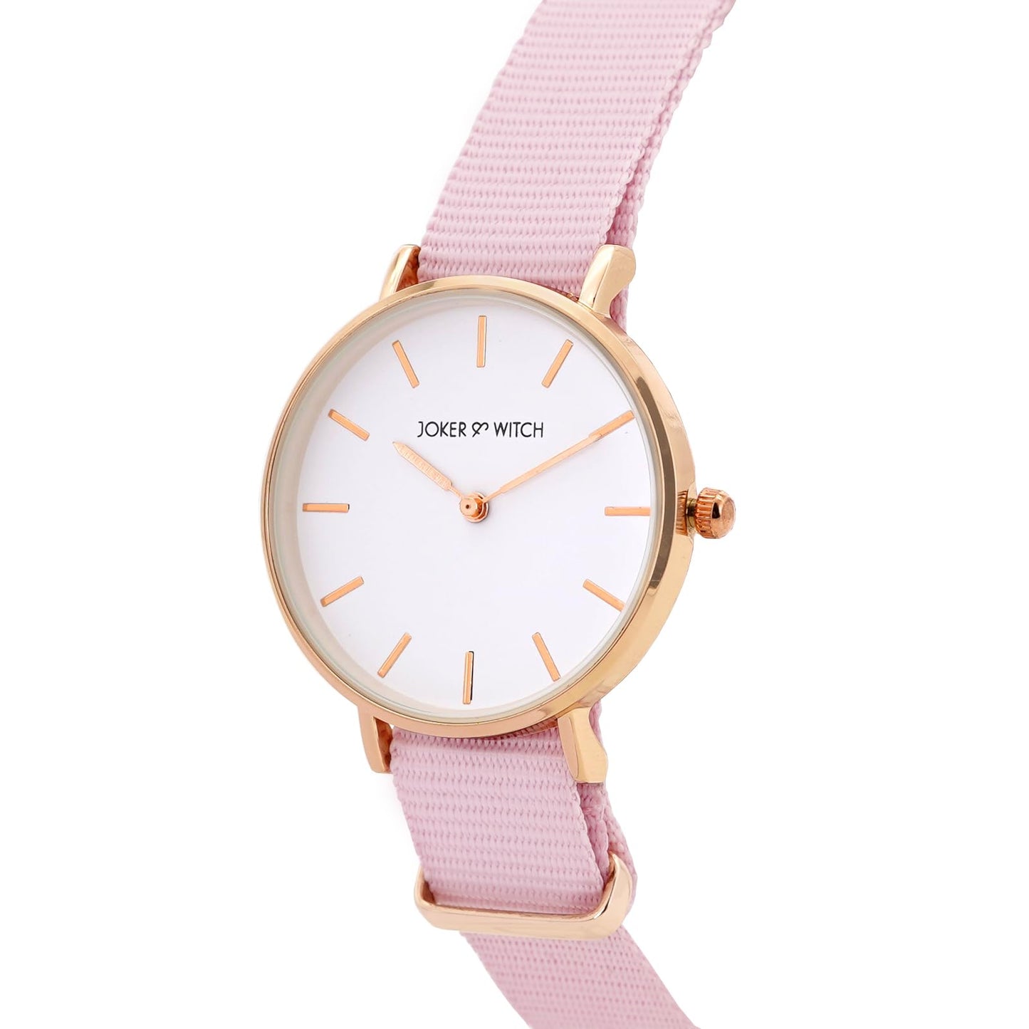 Joker & Witch Paris 32mm White Dial 14mm Pink Synthetic Strap Watch for Women