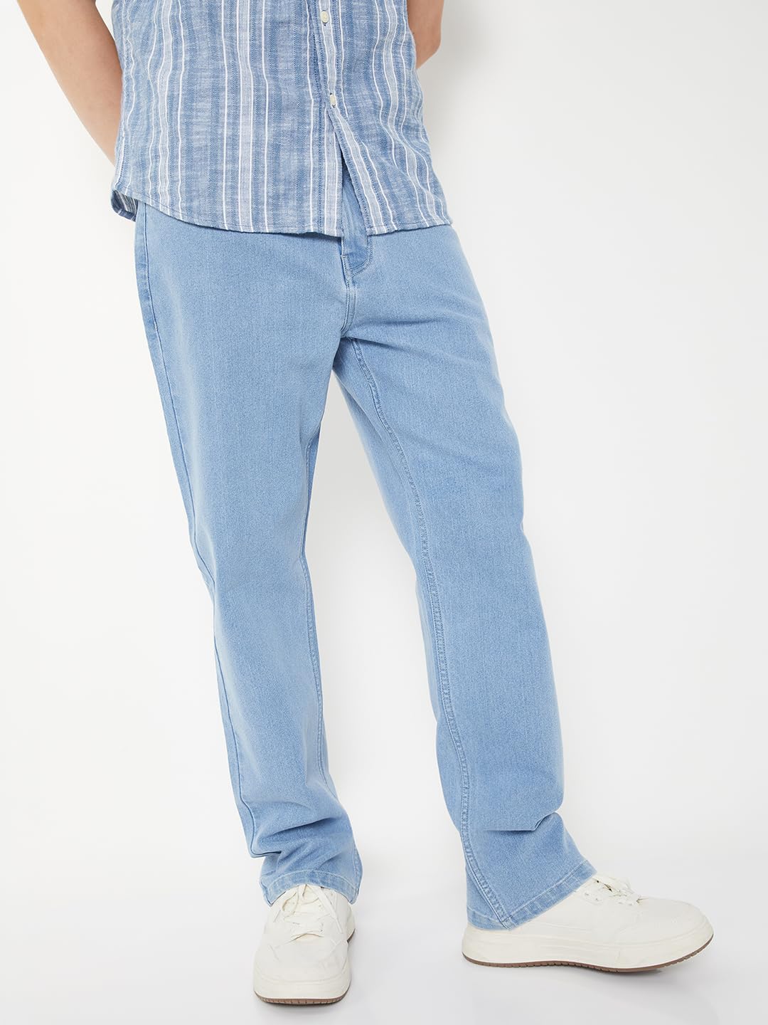Max Men Washed Straight Fit Jeans (Blue_38)
