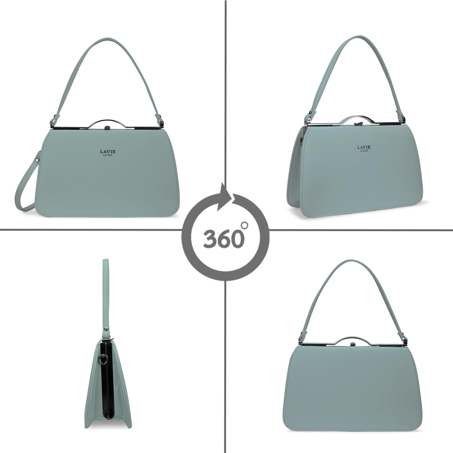 Lavie Luxe Women's Book2 Frame Satchel Bag | Satchel Handbag for Work | Ladies purse | Stylish Shoulder Bag | Gift for Women