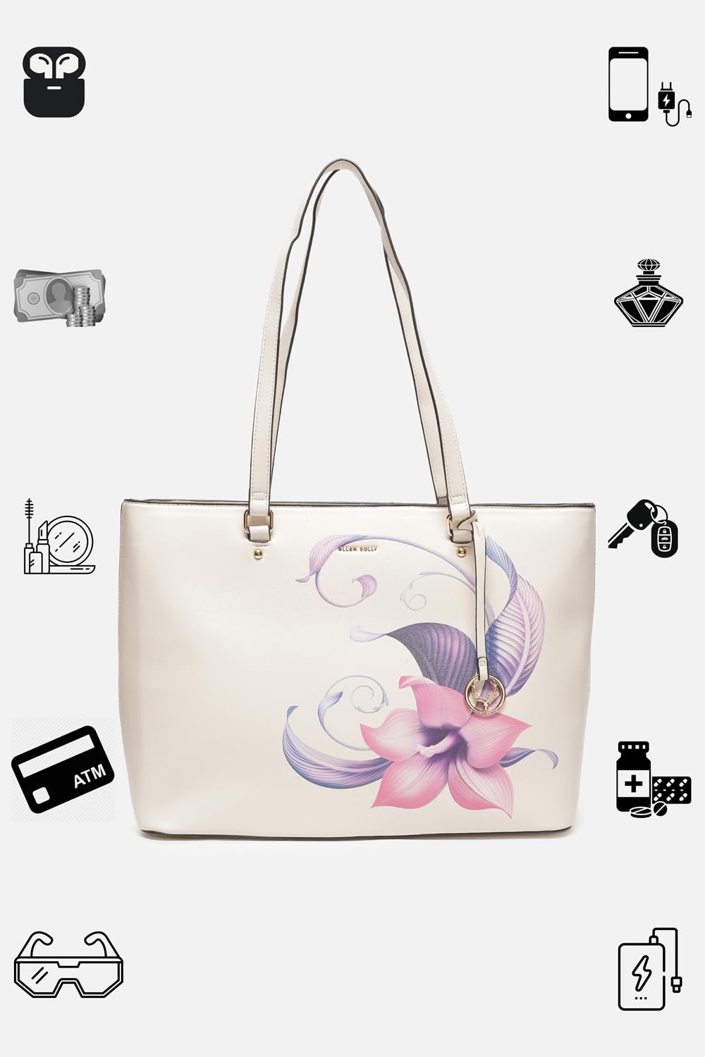 Women Cream Formal Handbag