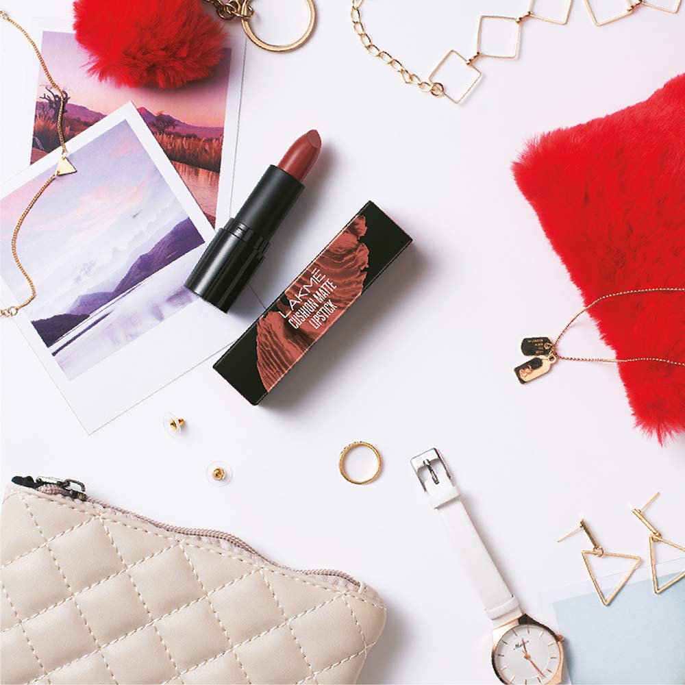 Lakme Forever Matte Lipstick, Waterproof, Non Drying, Creamy Matte Bullet Lipstick Made With French Rose Oil Extracts, Nude Toast, 4.5g