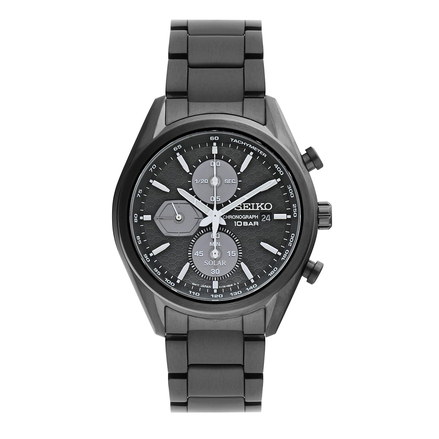 Seiko Stainless Steel Analog Black Dial Men's Watch-Ssc773P1