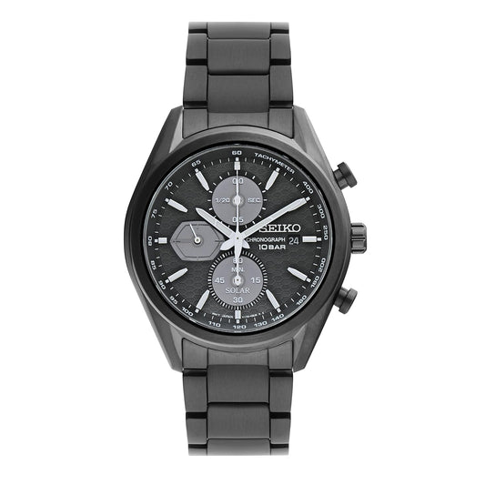 Seiko Stainless Steel Analog Black Dial Men's Watch-Ssc773P1