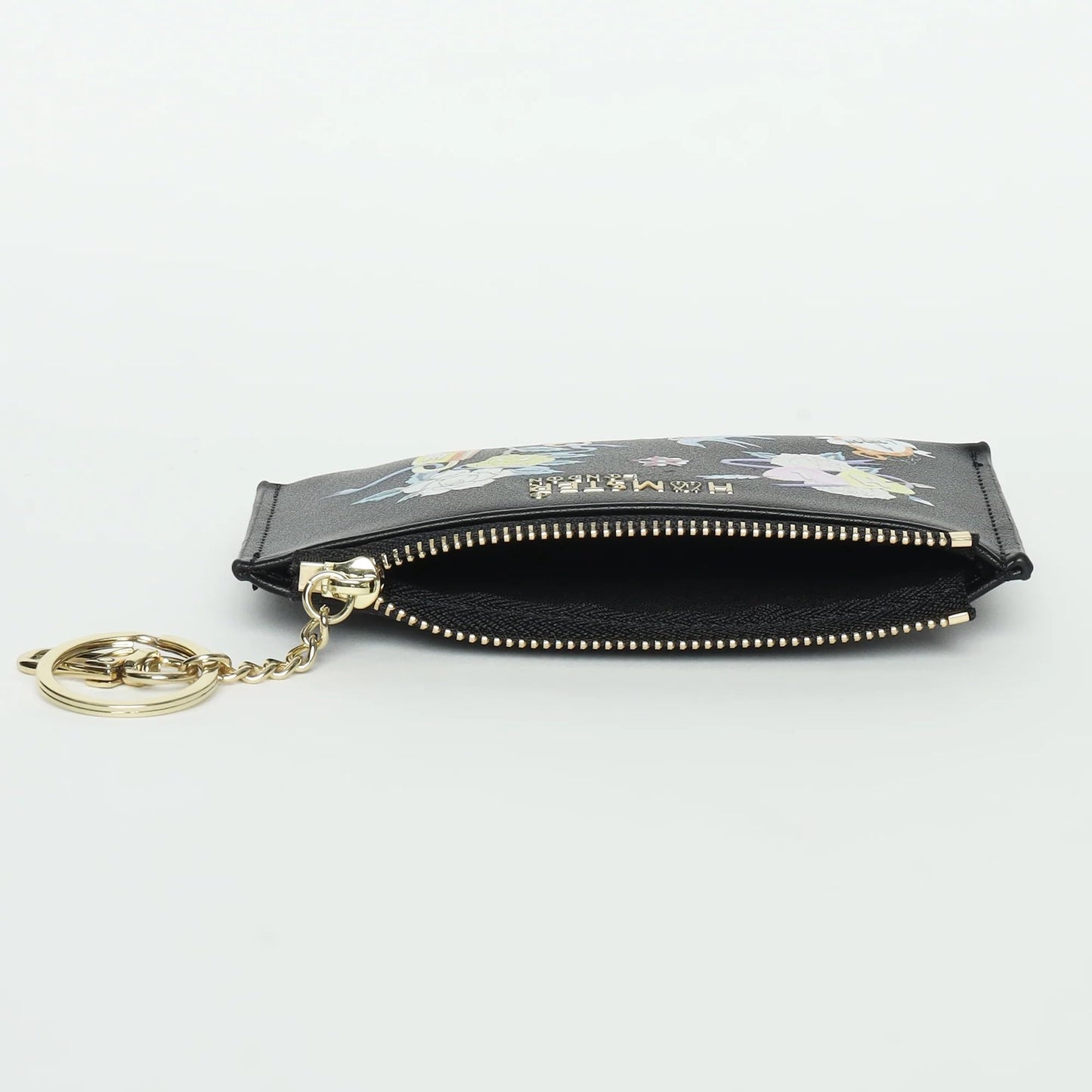 Hamster London Women Leather Millionaire Victoria Card Case with Zip-Black