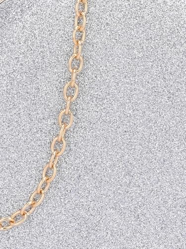 TOOBA Sparkling Silver Round Floral Synthetic Clutch – Stylish Rhinestone Handle Purse for Women, Ideal for Weddings, Parties & Festive Occasions