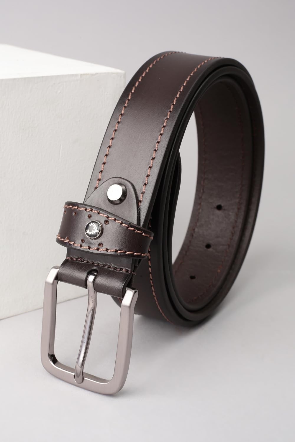 Men Brown Solid Formal Belt