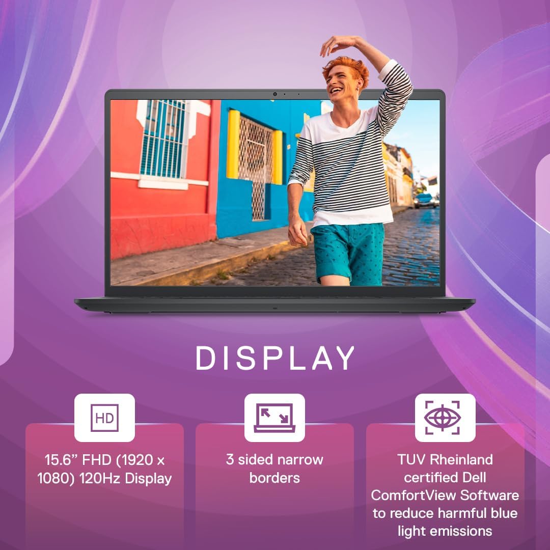 Dell 15, AMD Ryzen 3 7320U Processor (8GB RAM / 512GB SSD/Windows 11 + Office H&S 2024 + M365 / 15.6"(39.62 Cm) FHD Display / 12 Month Mcafee/Carbon Black Color/ 1.63 Kg Thin & Light Laptop