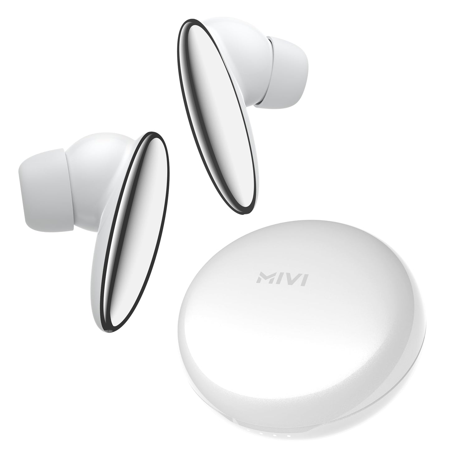 Mivi DuoPods A750 in Ear Ear Buds Wireless - 55H Playtime, USB Type-C Fast Charging, AI-ENC, Multi-Device Support, IPX4, Premium Metallic Ear Buds, Made in India