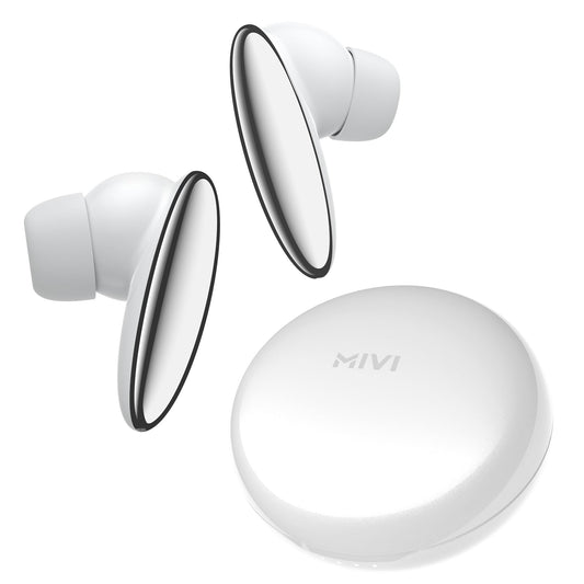Mivi DuoPods A750 in Ear Ear Buds Wireless - 55H Playtime, USB Type-C Fast Charging, AI-ENC, Multi-Device Support, IPX4, Premium Metallic Ear Buds, Made in India