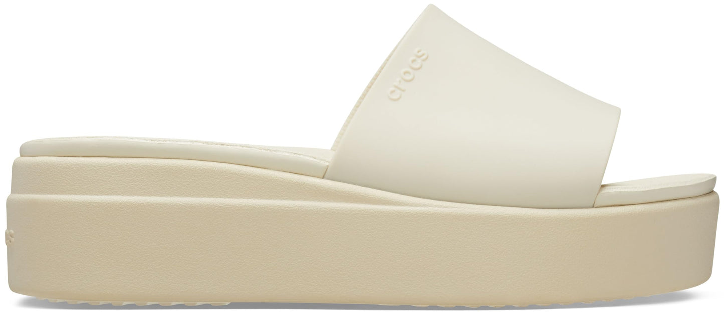 Crocs Women's Brooklyn Platform Slide Sandal, Bone, 8