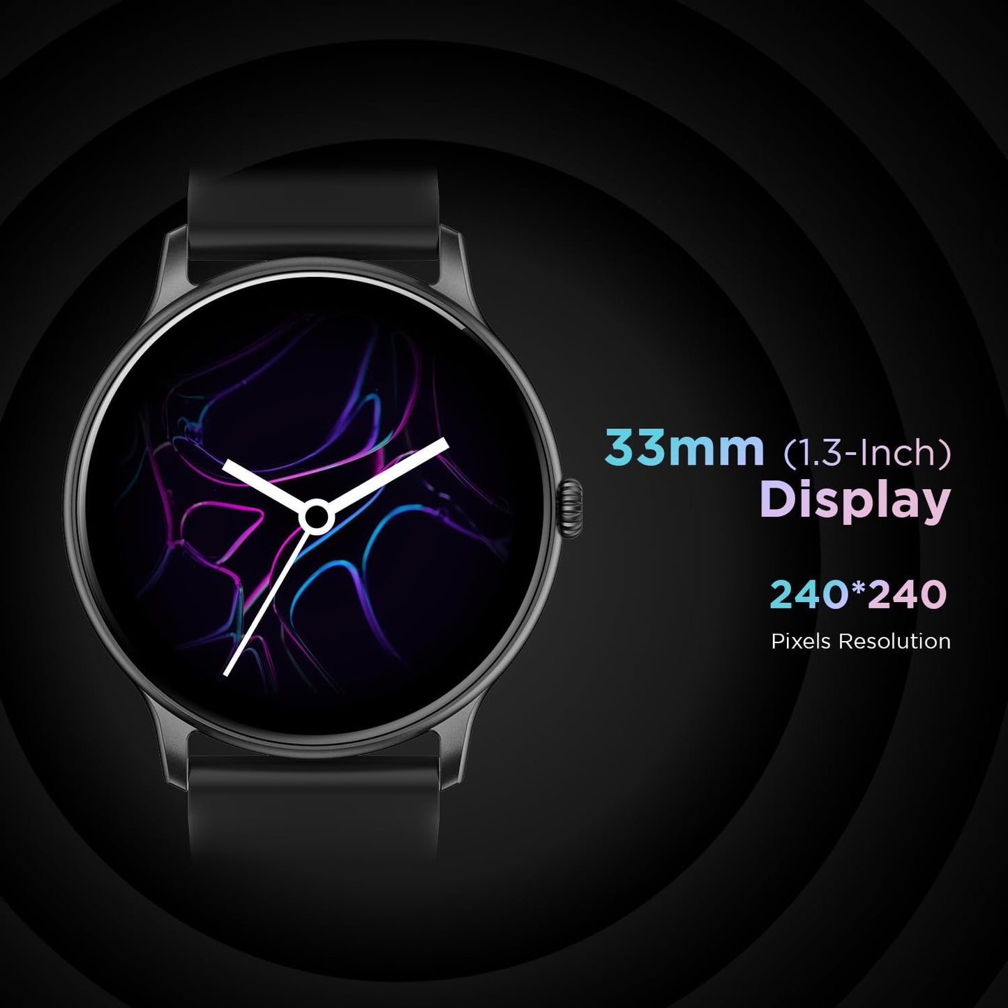 Fire-Boltt Phoenix Smart Watch with Bluetooth Calling 1.3,120+ Sports Modes, 240 * 240 PX High Res with SpO2, Heart Rate Monitoring & IP67 Rating (Black)