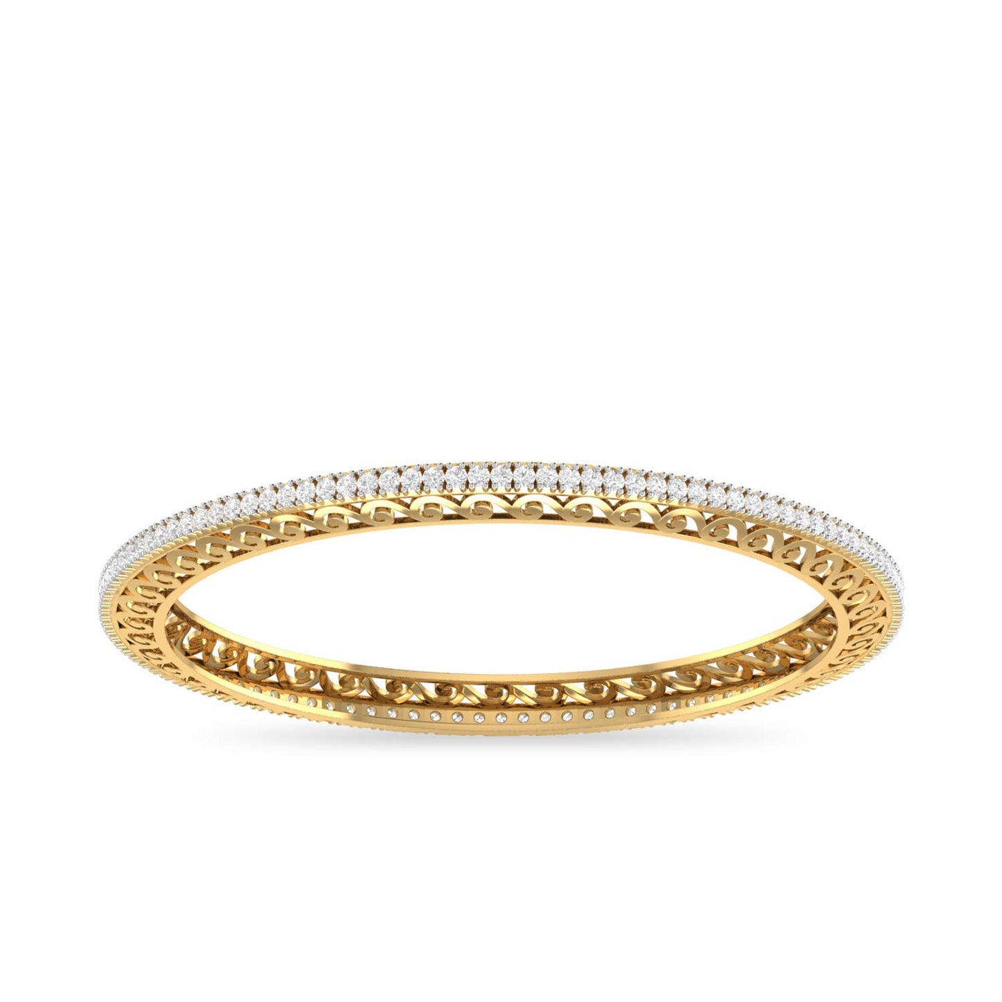 PC Jeweller 14k (585) Yellow Gold and Solitaire Bangle for Women